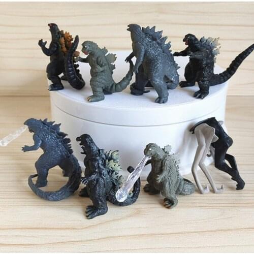 Bandai Godzilla King Kong Hand-made A Pack of 8 Godzilla 5cm Toy Doll Soft Rubber Gorilla Model Doll Boy
