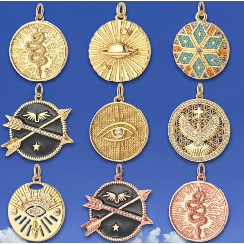Animal Diy Pendant Creative Jewelry Charms for Bracelet Necklace Accessories Snake Charms for Jewelry Making Evil Eye Copper