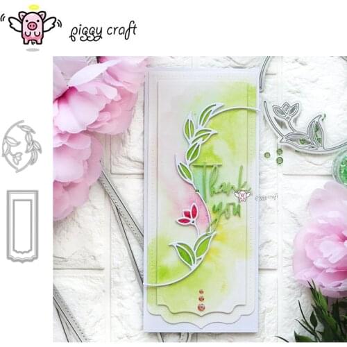 Piggy Craft metal cutting dies cut die mold Flower leaf strip label Scrapbook paper craft knife mould blade punch stencils dies