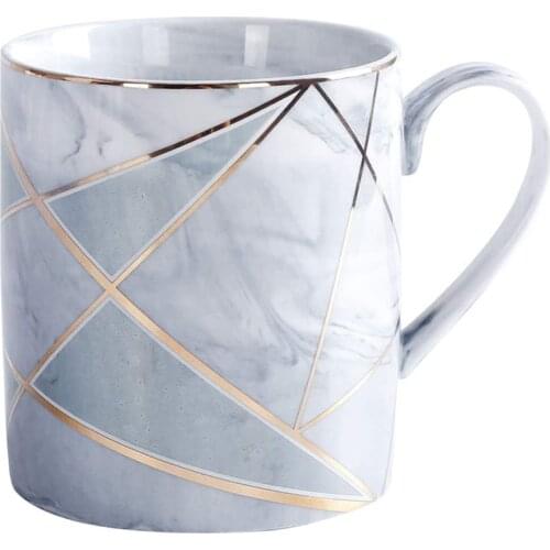 New Marble Coffee Mug,Elegant Ceramic Mug Cup Creative Golden Coffee Cup with Handle for Breakfast Milk for Men Women Gifts
