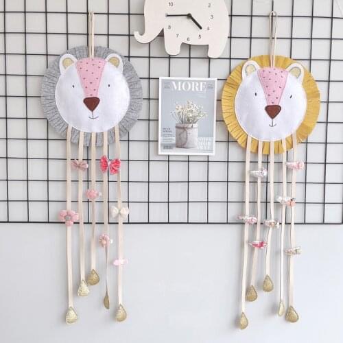 Cartoon Lion Hair Bow Holder Clip Hanger Headband Storage Organizer Wall Hanging Decorations for Baby Girls Room