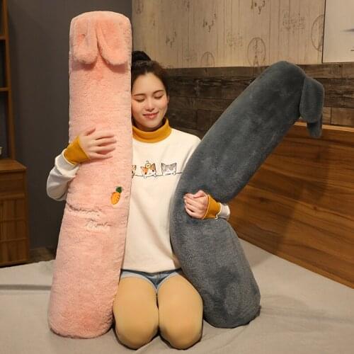 100-160CM Soft Animal Cartoon Long Pillow Cute Fat Dog Cat Rabbit Elk Elephant Plush Toy Stuffed Lovely kids Birthyday Gift