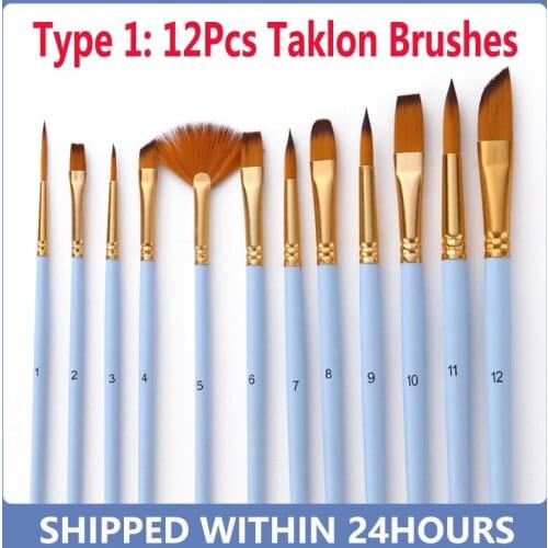 12Pcs Paint Brush Set Fine Detail Paintbrushes for Miniature Acrylic Oil Watercolor Painting Beginner Student Artist Drawing Kit