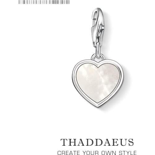 Classic New Heart of Pearl Mother 2019 Diy Pure 925 Sterling Silver Charms Pendant Fit Bracelet Jewelry For Women Drop Shipping