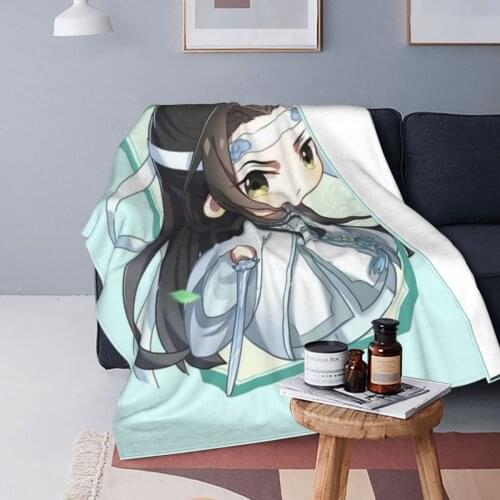 Mo Dao Zu Shi Blanket Fleece Spring/Autumn Lan Wangji Multi-function Ultra-Soft Throw Blanket for Sofa Car Rug Piece