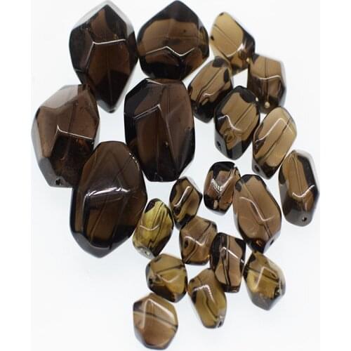 One piece Smoky quartz/white crystal baroque /faceted for DIY jewelry making loose beads FPPJ wholesale nature