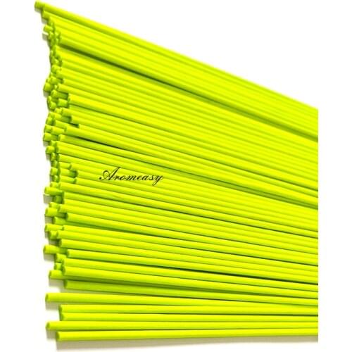 1000pcs 22cmx3mm Fluorescent Green Fiber Rattan Sticks Essential oil Reed Diffuser Replacement Refill Sticks for Home Fragrance