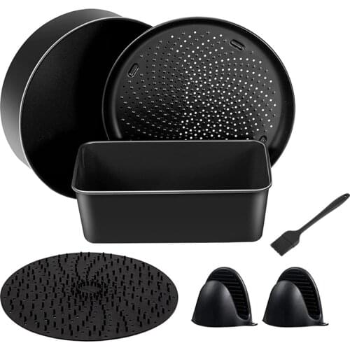 Air Fryer Accessories Compatible For 6.5QT & 8QT Ninja Foodi Oven Bakeware Baking Set Nonstick Coating Dishwasher Safe