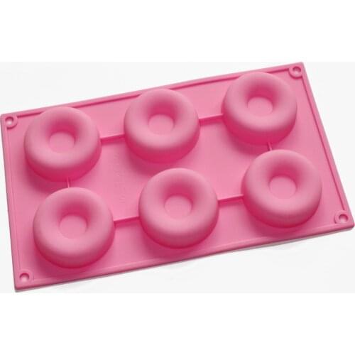 6-cavity Donuts Soap Chocolate Cupcake Candy Silicone Mold
