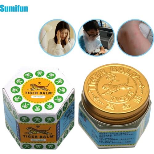 Sumifun 1Pcs 100% Natural Original White Tiger Balm Ointment For Headache Stomachache Pain Relieving Essential Massager C102