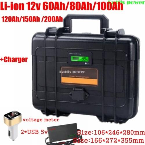 Ultra-large capacity 12V 60AH,80AH,100AH,120AH,150AH,180,200AH Lithium polymer Battery for boat motors/solar panel power bank