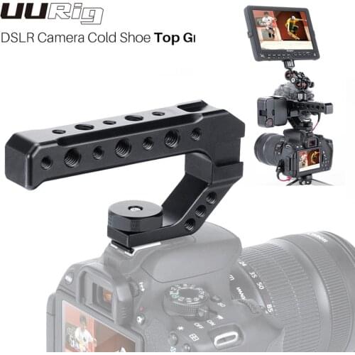 UURig R005 Universal DSLR Camera Rig Top Handle Three Cold Shoe Adapter Mount for LED Light Microphone Metal Cheese Handle Grip