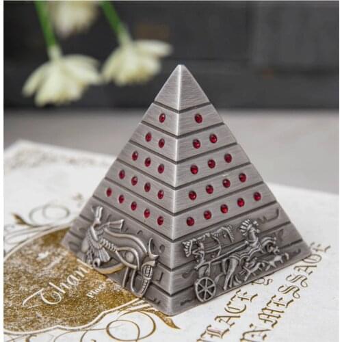 Vintage Metal Pyramid Figurine Decorations Decorative Collectibles Creative Pyramids Birthday Wedding Gifts
