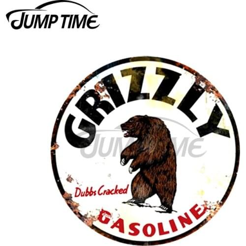 Jump Time 13 x 13cm For GRIZZLY GAS Bear Car Decals Custom Printing Motorcycle Scratch-proof Vinyl Window Trunk Stickers