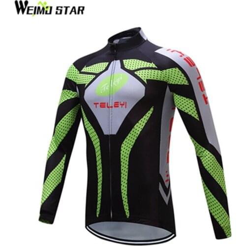 Weimostar Pro Team cycling jersey long sleeve MTB Bike Bicycle Clothing Green Male Bike Jersey Tops Bicycle Cycling Clothing