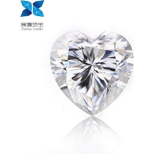 Zhanhao Synthetic D-L Color Heart Cut Gemstone Excellent Grade VVS White Loose Moissanite Diamond Price