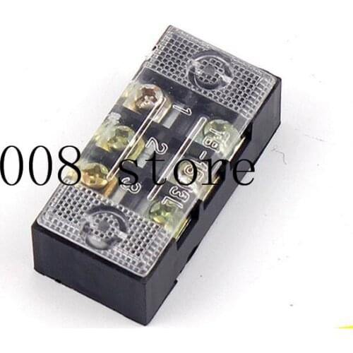 10Pcs Dual Row 3 Position Screw Terminal Block Strip 600V 15A w Cover TB-1503