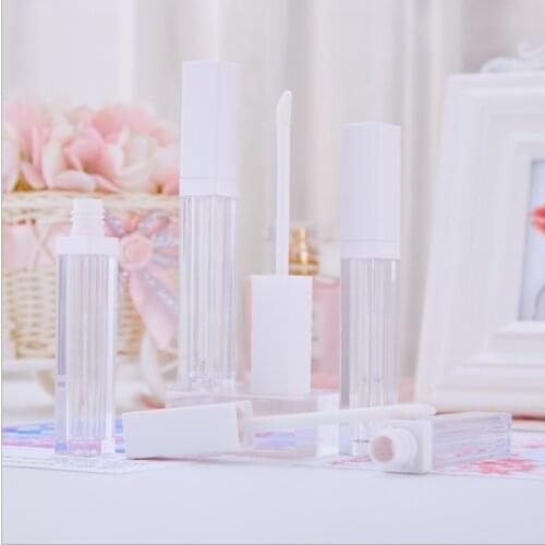 10pcs 5ml Matte White Cap Empty Lip Gloss Tube Mini Refillable Bottles Lips Balm Bottle Brush Container Lipgloss Tube Lipstick