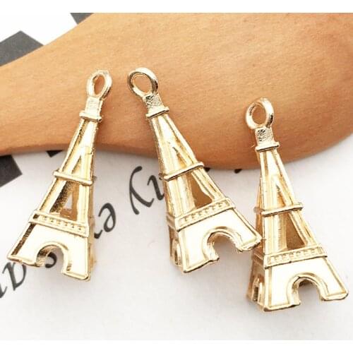 10pcs Gold Alloy Tower Pendants Mini Tower Charms Bracelets Earring DIY Findings Hair Jewelry Accessories Handmade Craft YZ045