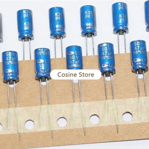 100pieces/lot 47UF 50V Electrolytic Capacitor SAMWHA 50V 47UF LY Series 6X11MM