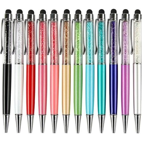 100pcs/lot stationery wholesale diamond pen gift business office signature pen crystal touch screen pen special offer