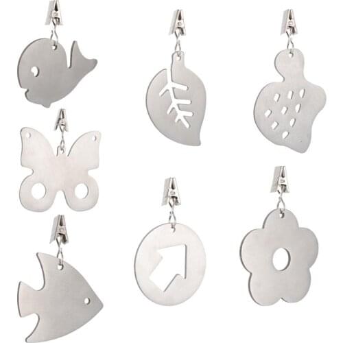 7pcs Tablecloth Weights Table Cover Weights Metal Clip Tablecloth Pendant Stainless Steel Tablecloth Pendant