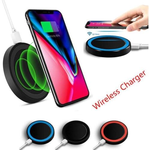 8 Colors Qi Wireless Charger Pad Fast Charging Cradle Plate Phone Charger For Samsung Pad Universal IPhone Ultra-thin Charg S9C1