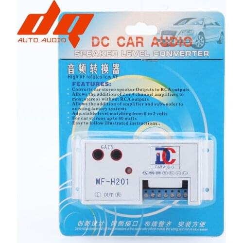 Car Speaker to RCA Level Adaptor High to Low Sockets Auto Line Out Audio Comverter Sound Subwoofer Amplifier Adjustable White