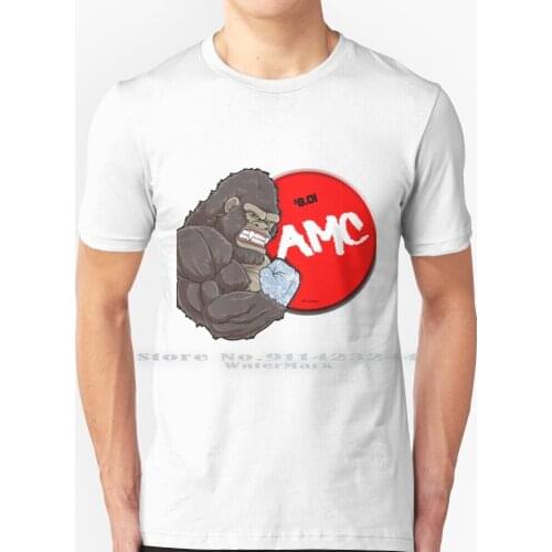 Amc Diamond Handed Ape 8.01 T Shirt 100% Pure Cotton Amc Stock Diamond Handed Ape Wallstreetbets Creative Trending Vintage Cool