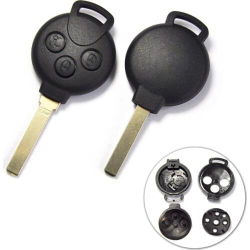 3 Button Remote Key Shell Case For Benz Smart Fortwo With Uncut Blade FOB Key Blank 10PCS/lot