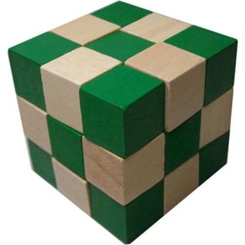 Wooden Brain Teaser Cube 3D Traditional Chinese Interlocking Game Toy Educational Kong Ming Luban Lock Assembly Wooden Cube Toy