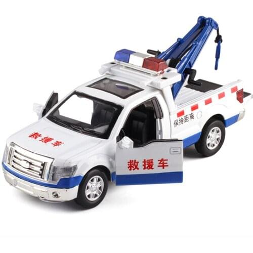 Die Casts Collectible Model Cars Flashing Alloy Engineering Vehicle Birthday Gift 1:32 Rescue Pick up Car Toys for Children