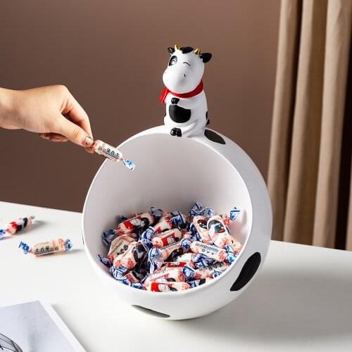 New Year Decorations Chinese Style Blessing Cartoon Cow Desktop Decoration Storage Ornaments Living Room Decoration Home Decor