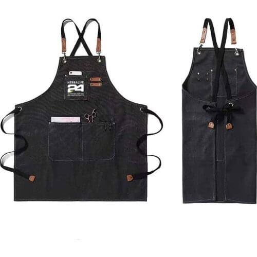 Herbalife Thickened Canvas Waterproof and Oil Proof Household Apron Kitchen Fashion High End For Cleaning Work Cooking