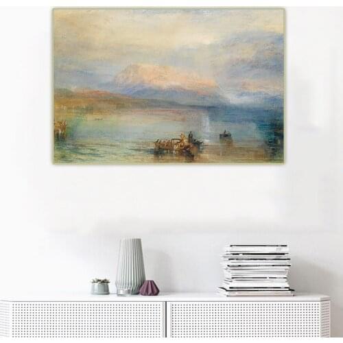 Canvas Oil Painting William Turner"The Red Rigi"Famous Artwork Print Poster Backdrop Wall Art Backdrop Home Interior Decoration