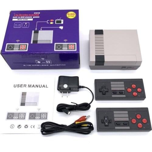 Classic TV Video Game Console Built-in 620 Games Retro Video Game Console 2.4G Wireless Controller AV Output Gift for Christmas