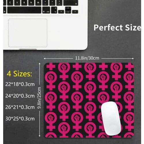 Feminist Woman Symbol Mouse Pad DIY Print Feminism Feminist Woman Girl Power Sex Good Feminine Pink Girl