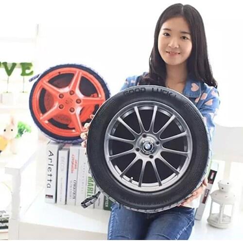 Creative Auto Tire Sponge Plush Cushion Famous 3D Printed Cab Tire Plush Pillow Foam Inner Tube Car Simulation Plush Party Gift