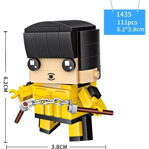 LOZ Chinese Kung Fu superstar mini diamond building block big head cartoon Bruce Lee bricks educational toys for children gift