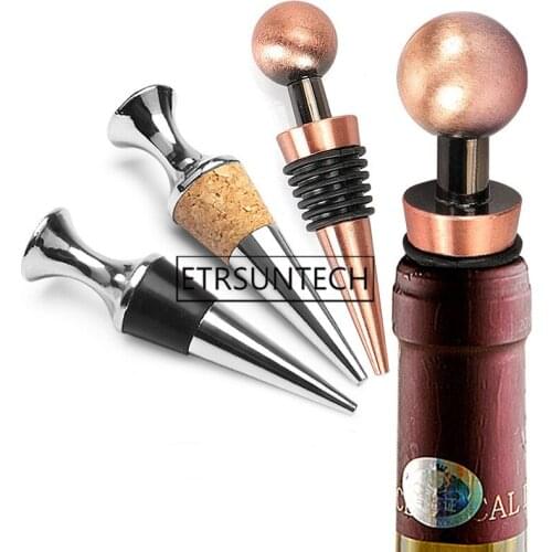 100pcs Stainless Steel Wine Stopper Bottle Stoppers Reusable Cork Stopper Storage Twist Cap Plug Gift Bar Accessories