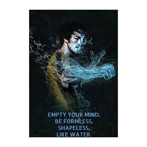 Bruce Lee Motivational Art Film Print Silk Poster for Your Home Wall Decor 24x36inch