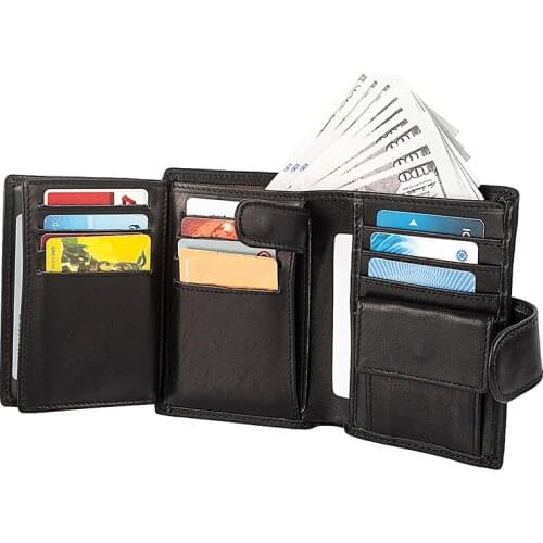 Mens Short Wallet Genuine Leather Clutch Wallets Purses Coin Pocket Multi-Card Card Holder Male Multifunctional Cowhide Purse