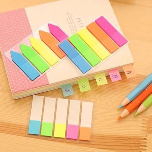 Creative StationeryIndex Paste Label Stickers Fluorescent Classification Self-Adhesive Memo Pad Sticky Notes Bookmark