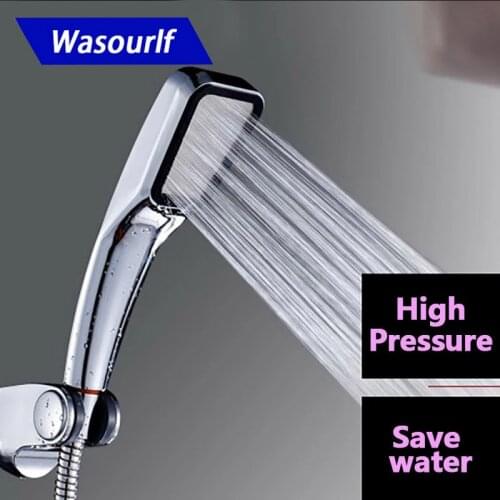 WASOURLF 2 PCS Free shipping oxygenics water saving chrome abs plastic shower head boost pressurize square hand shower bathroom