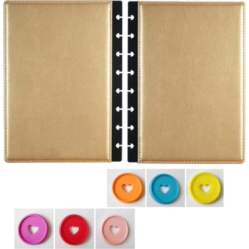 Mushroom Hole PU A5 A4 Leather Cover 8 Hole Notepad Spare Shell DIY Binding Supplies Loose-leaf Notebook Shell Binding buckle