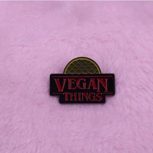 Eleven style vegan waffle badge Stranger Things fan art jewelry