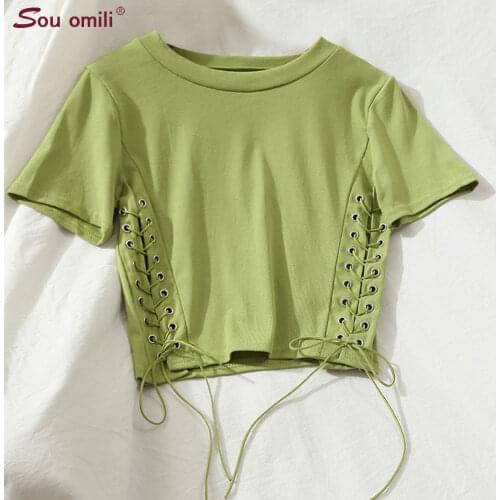 Solid Loose Cotton T Shirt Simple Oversized Women Tee Shirt Summer 2020 Korean Female V Neck Lazy Casual Tees Large Size