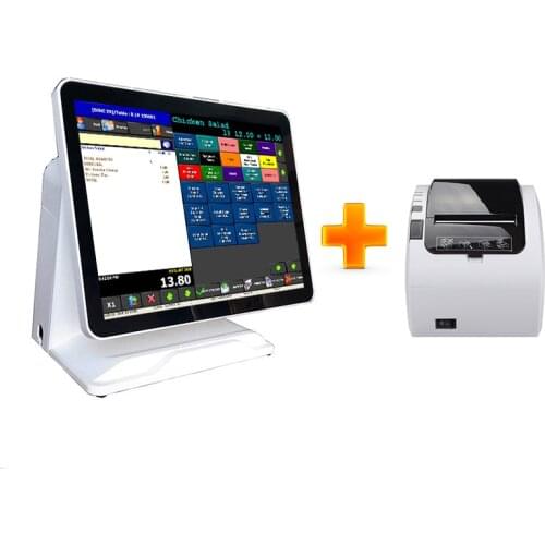 Commercial pos system 15 inch capacitive touch screen cash register tablet pos terminal with thermal printer