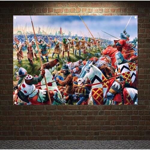 Knights Templar Armor Posters Mural Wallpaper Wall Decor Vintage Crusader Banners Flag Wall Hanging Wall Sticker Home Decor J8