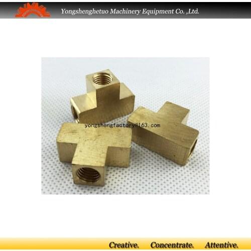 Hose connector tee joint M8*1 female thread copper 3T-8-8 for lubrication pipeline